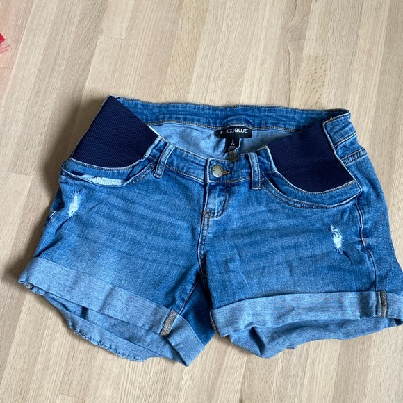 Indigo Blue Pants - Indigo Blue Maternity distressed Jean shorts